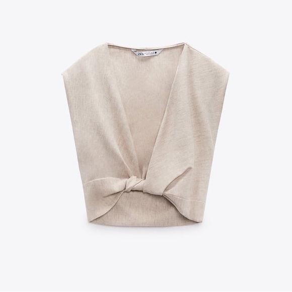 ZARA 2-Piece Beige Linen Coord Matching Outfit Set - Picture 6 of 16